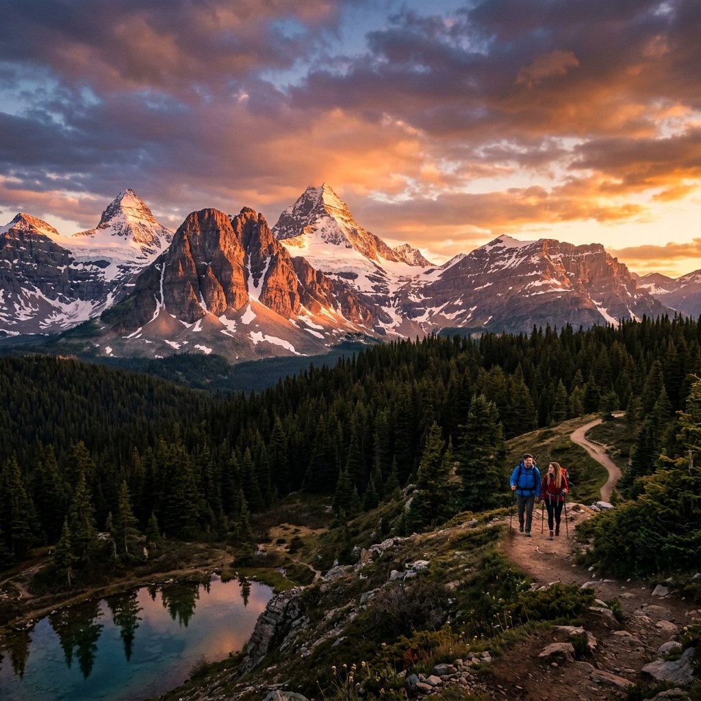 Majestic mountains sunset